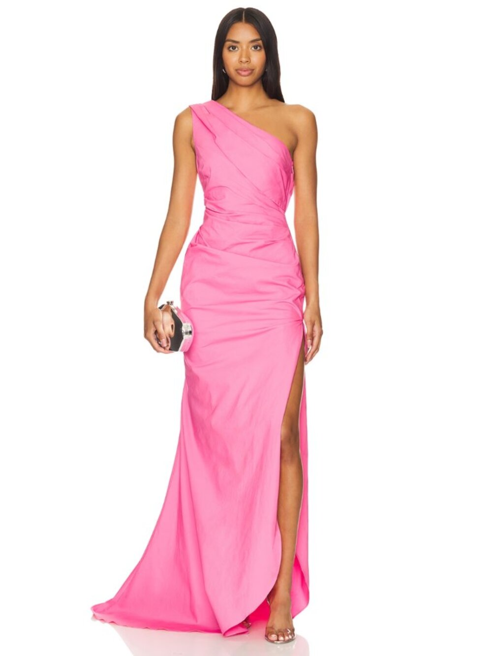 revolve hot pink dress NBD | Dresses | Nbd Zira Gown One Shoulder Maxi Xs Pink prom dress